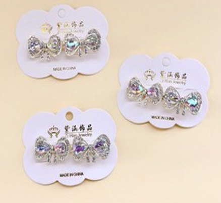 Zircon Double Bow Hair Clip