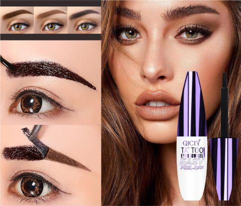 QICIY Tattoo Eyebrow Gel – Peel-Off Brow Tint, Long-Lasting 3-Day Color, Easy Application, Natural Look, 3 Shades Available, 10g/0.35oz